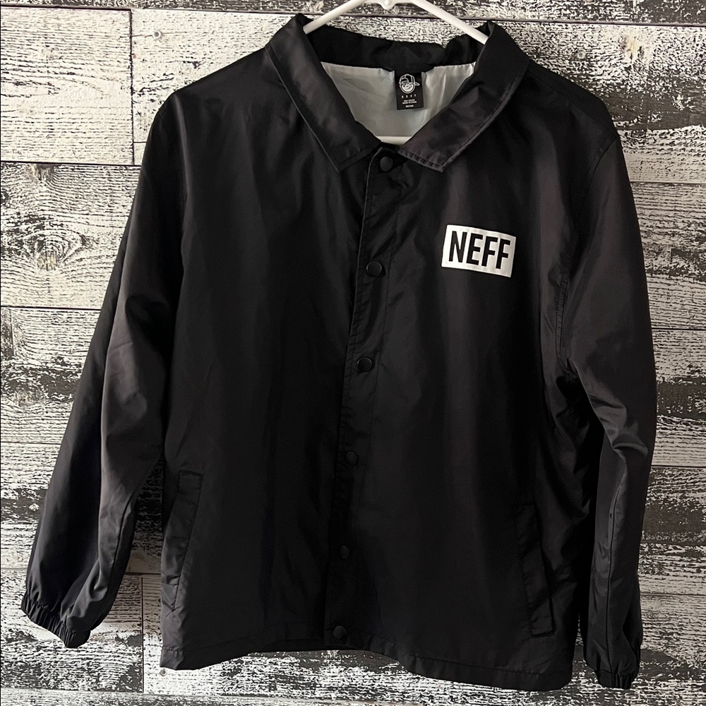 Neff Black Jacket with White Logo Patch